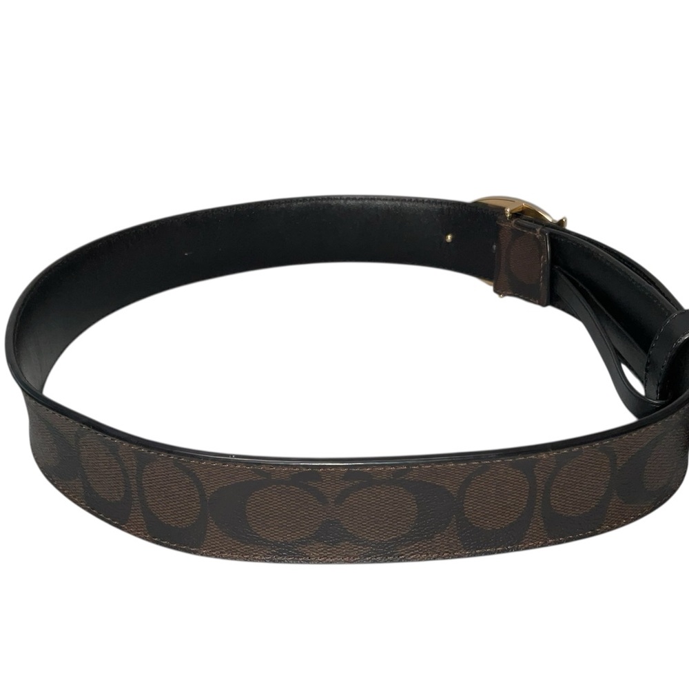 Coach Signature Buckle Belt SM Chestnut Brown - Picture 8 of 9